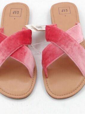 GAP Velvet Crossband Slide Sandals in Pink Ombre
